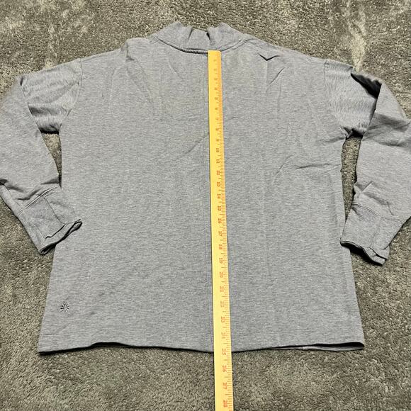 Athleta Sweatshirt Womens Large Blue Clarity V-Neck Pullover Fleece Sweater - Picture 6 of 9